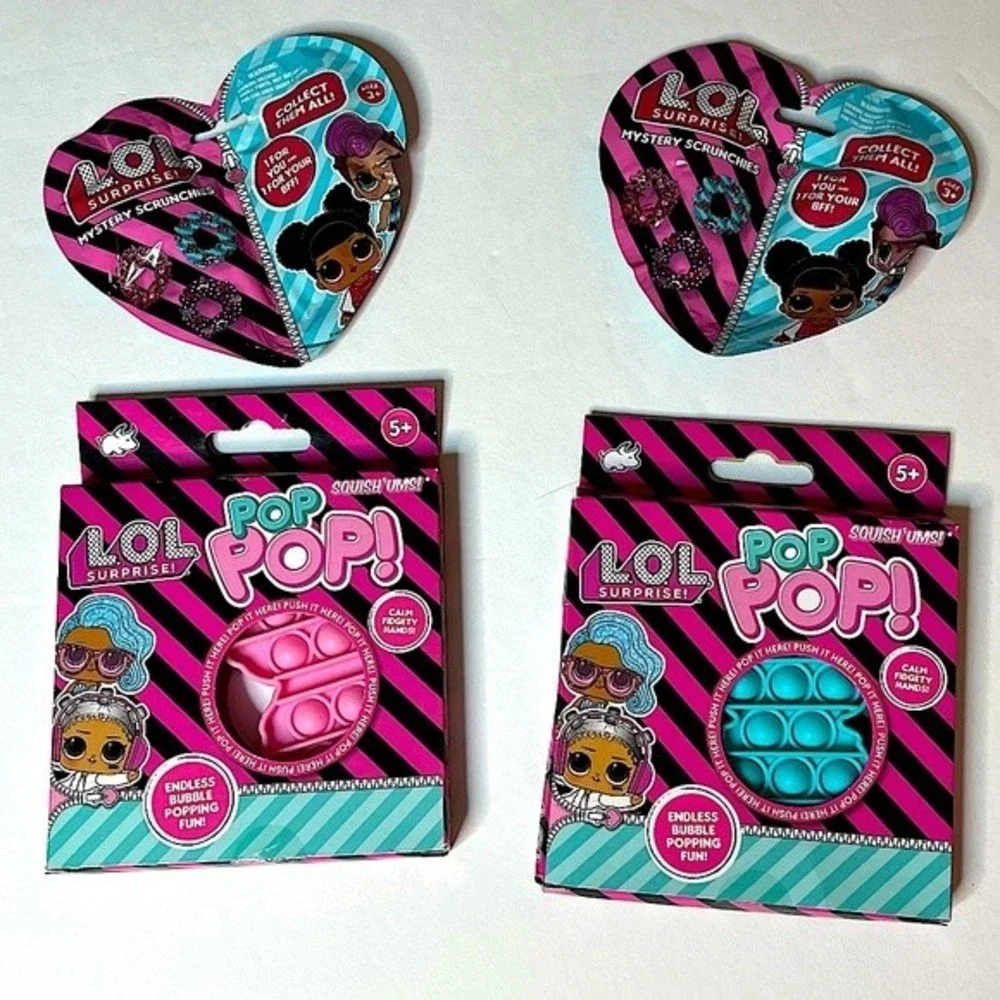 LOL Surprise Bundle! LOL Mystery Scrunchies BFF packs & POP POP SQUISH’UMS. NEW!